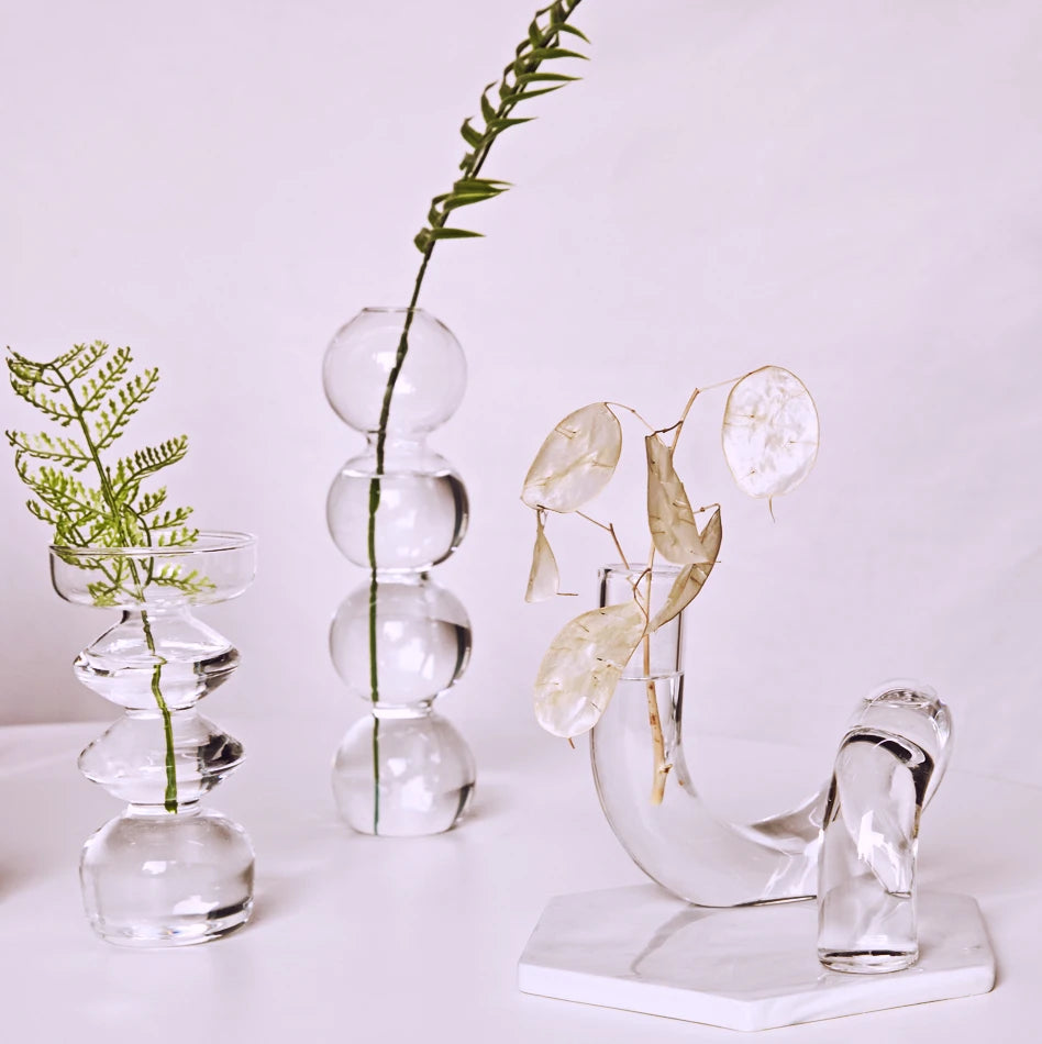 bougeoir en verre transparent décoration intérieure moderne nordique - vue 4 sur 31