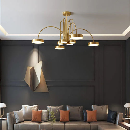 lustre en cuivre moderne style nordique pour ambiance chic - vue 3 sur 9