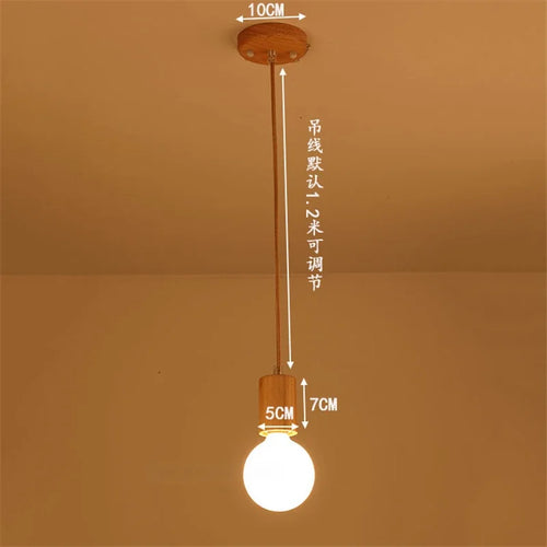 suspension vintage en bois de chêne design moderne - vue 16 sur 15