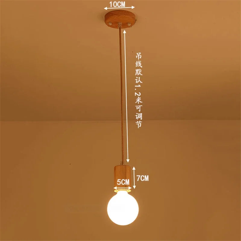 suspension vintage en bois de chêne design moderne - vue 15 sur 15