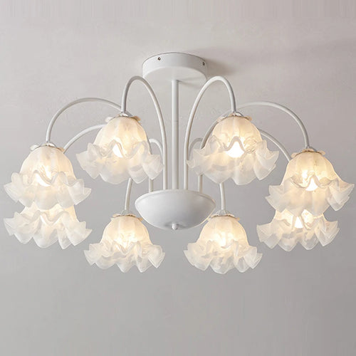 lustre à pétales en verre pour décoration intérieure kawaii - vue 5 sur 24