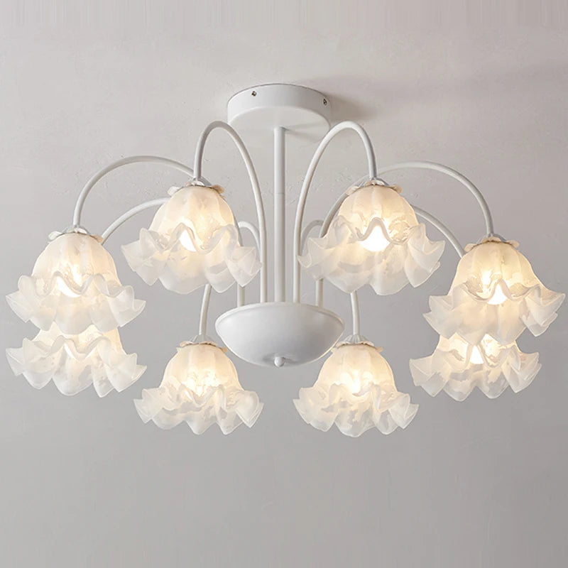 lustre à pétales en verre pour décoration intérieure kawaii - vue 4 sur 24