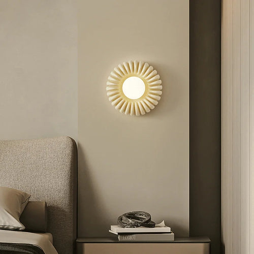 applique murale ronde rétro haut de gamme en verre blanc - vue 4 sur 8
