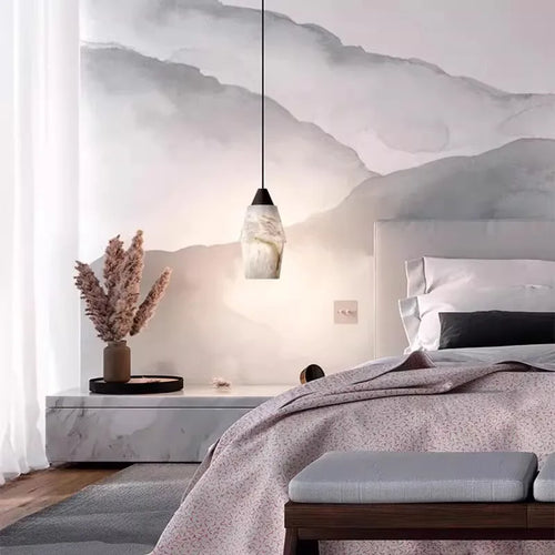 lustre led suspendu collection marbre vintage rétro - vue 3 sur 9