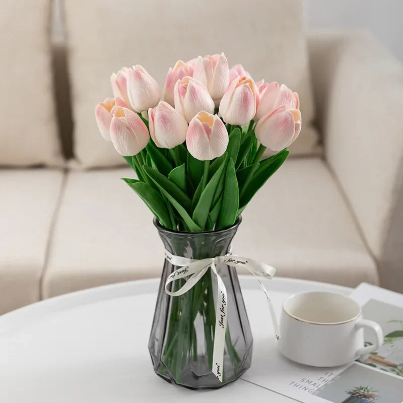 bouquet de tulipes artificielles luxe pour décoration intérieure et mariage - vue 4 sur 17