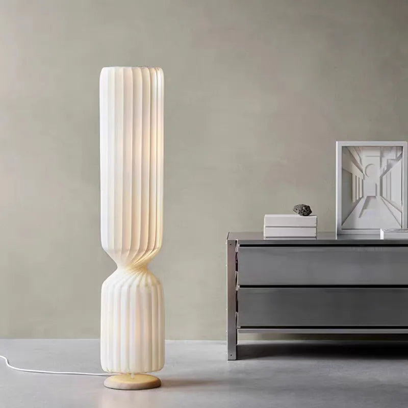 Lampadaire plissé nordique wabi sabi lampe en tissu blanc pour salon chambre Loft décor LED coin longue bande lumière sur pied