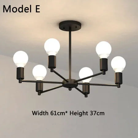 lustre moderne industriel pour décoration intérieure rétro simple - vue 10 sur 11