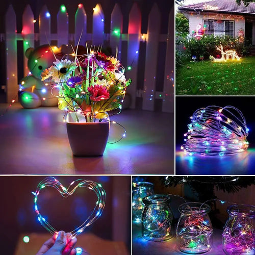 guirlande lumineuse led cuivre étanche pour fêtes et décorations - vue 4 sur 10
