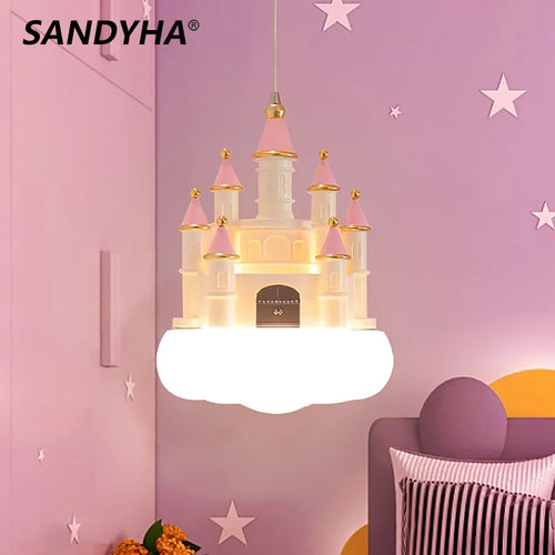 suspension créative nuages château pour chambre d'enfants - vue 2 sur 8
