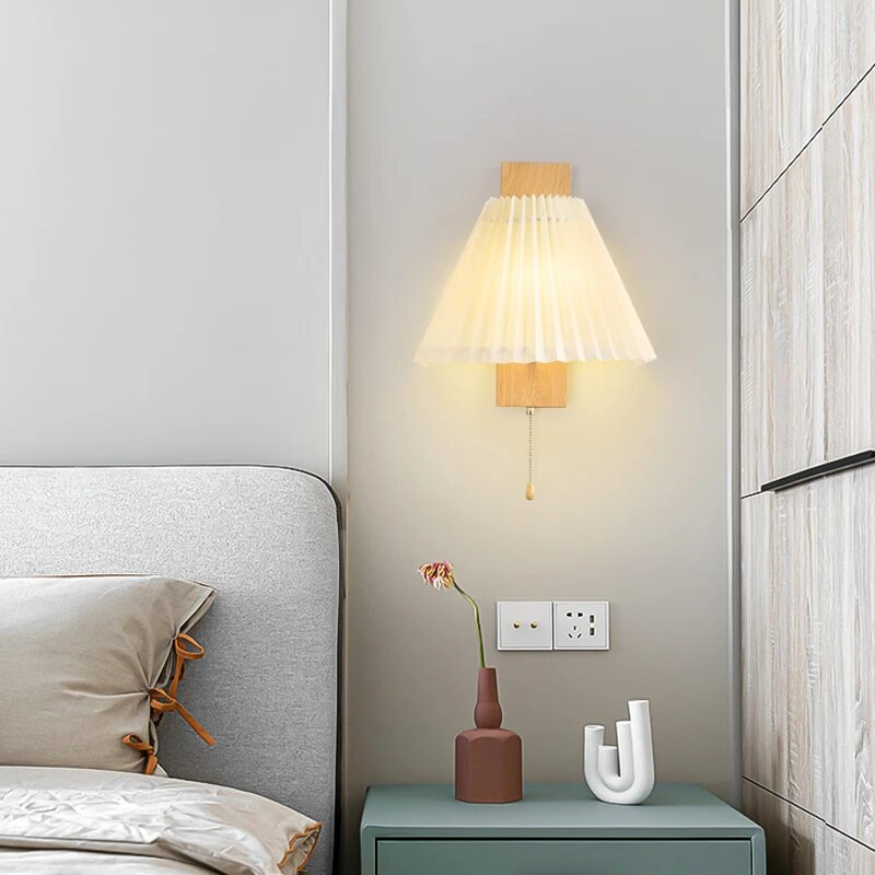 Applique murale nordique bois LED déco maison - vue 3 sur 8