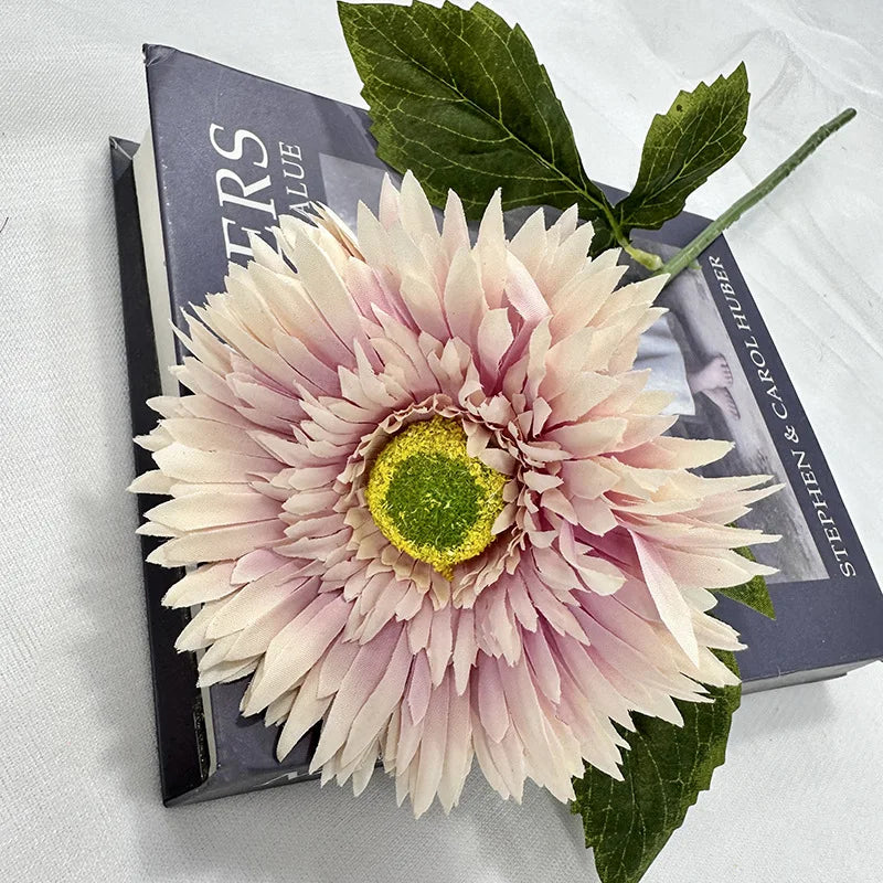gerbera simple avec feuilles pour décoration de mariage et fête - vue 13 sur 15