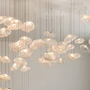 lustre en verre design créatif nuage luminaire décoratif d'intérieur pour villa