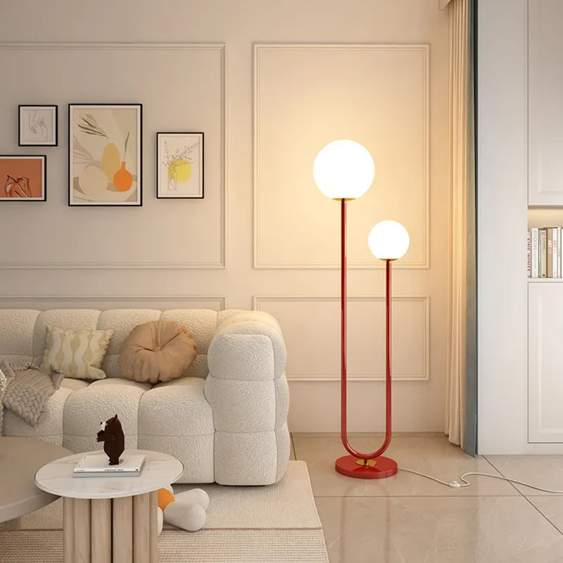 lampadaire led nordique en verre pour décoration maison - vue 4 sur 9