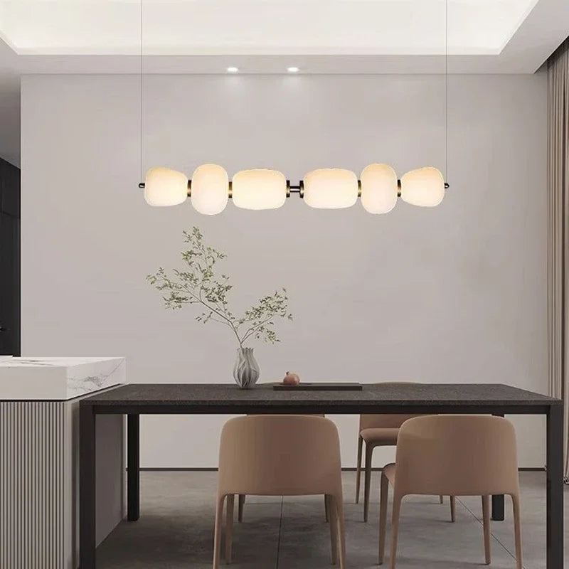 suspension moderne en verre laiteux pour intérieur élégant - vue 4 sur 12