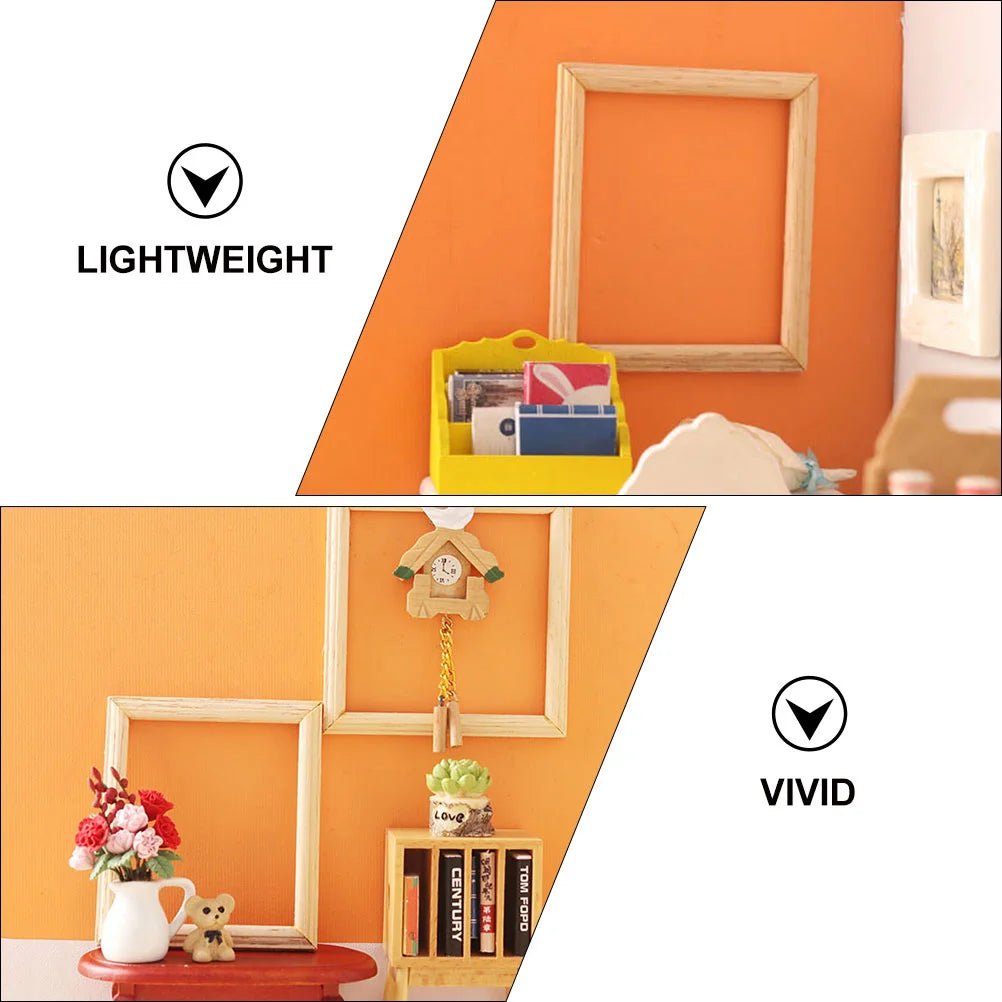 cadre photo miniature en bois pour maison de poupée décoratif - vue 8 sur 7
