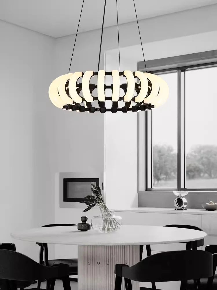 lampe pendante design moderne led ronde nordique pour décor atmosphérique - vue 3 sur 9