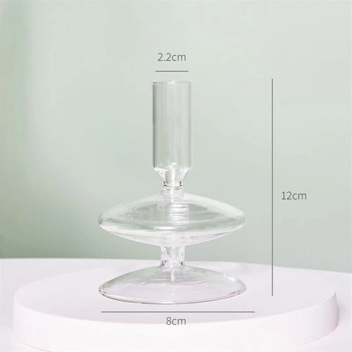bougeoir en verre transparent décoration intérieure moderne nordique - vue 16 sur 31