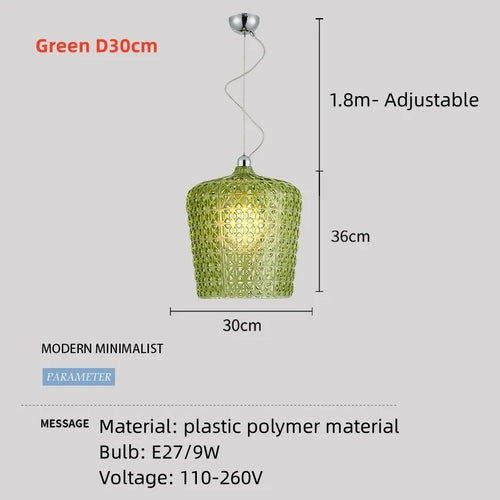 lustre italien moderne creux décoratif avec lumières led acryliques - vue 12 sur 16
