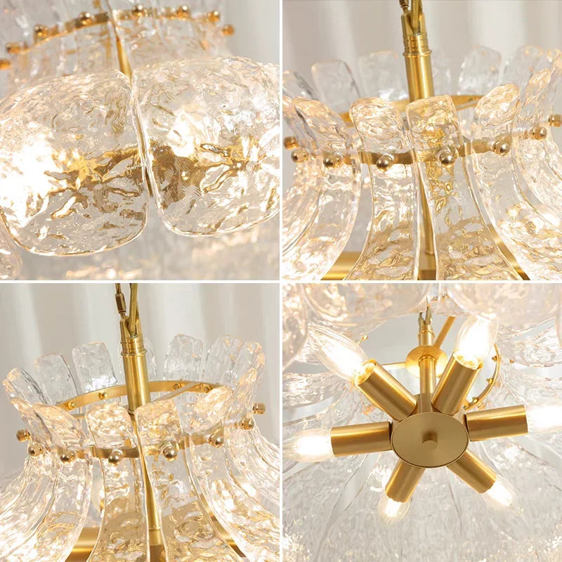 lustre nordique en verre pour décoration moderne intérieure - vue 6 sur 8