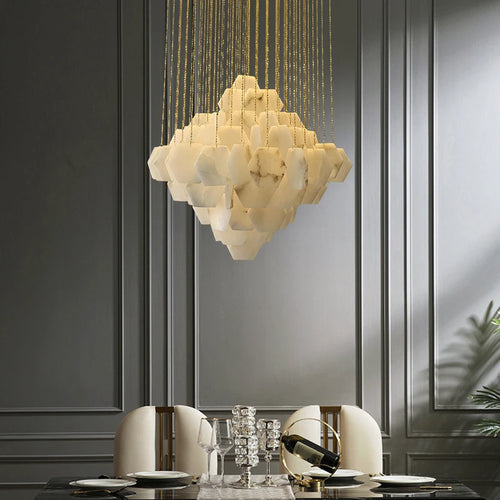 lustre moderne en pierre naturelle pour décoration intérieure 2024 - vue 5 sur 9