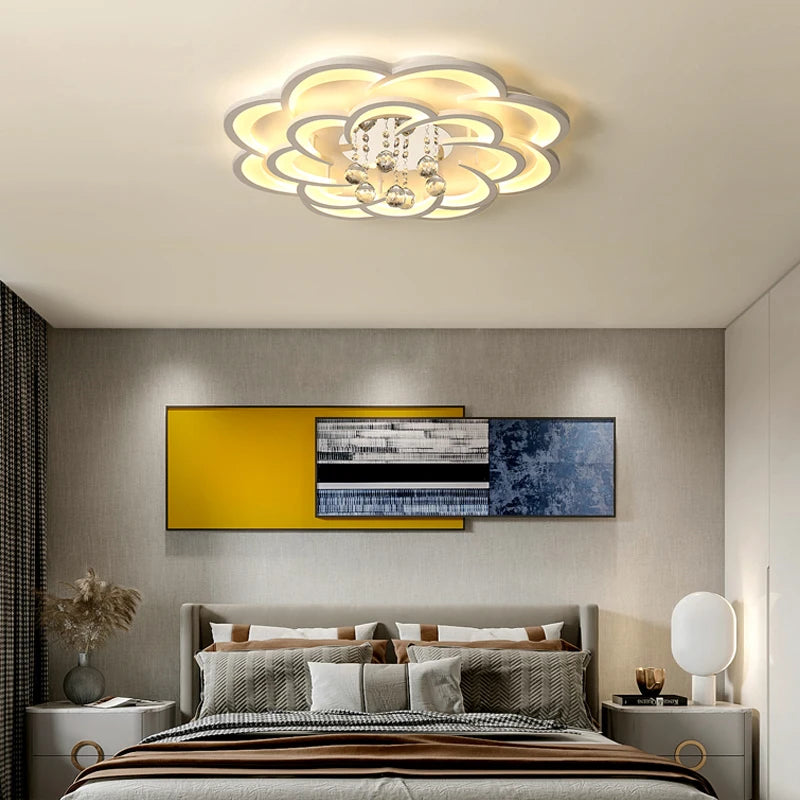 plafonnier led moderne en cristal gradation circulaire