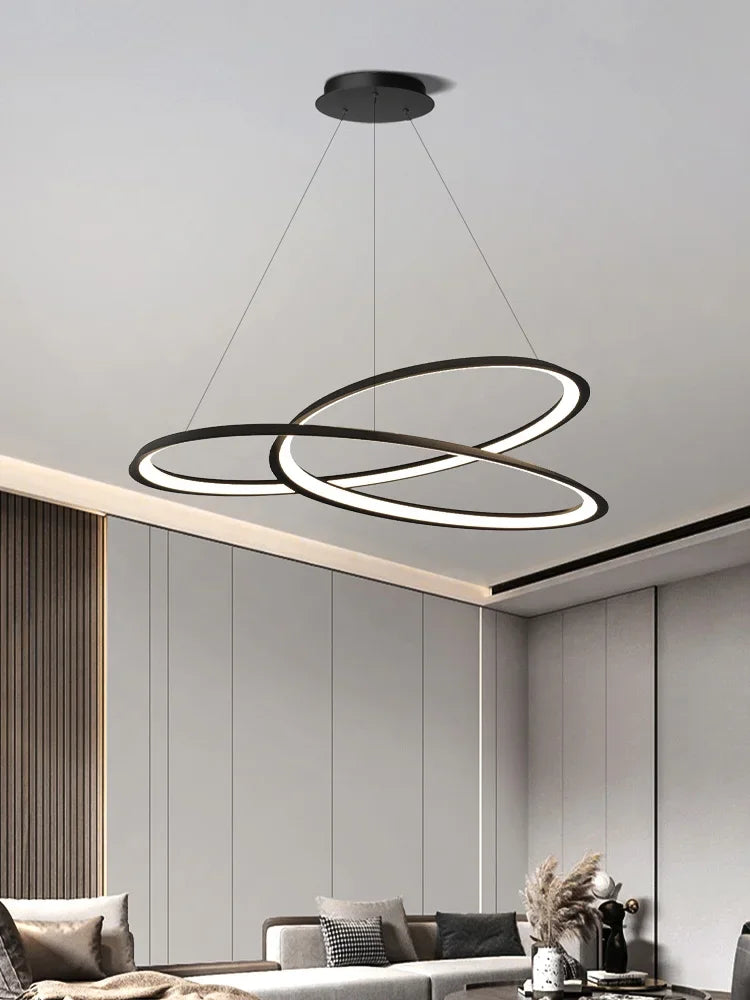 Living Room Chandelier Simple And Creative Ring Lamp Modern Lamp Bar Table Lamp Nordic Light Luxury Hall Ceiling Chandelier