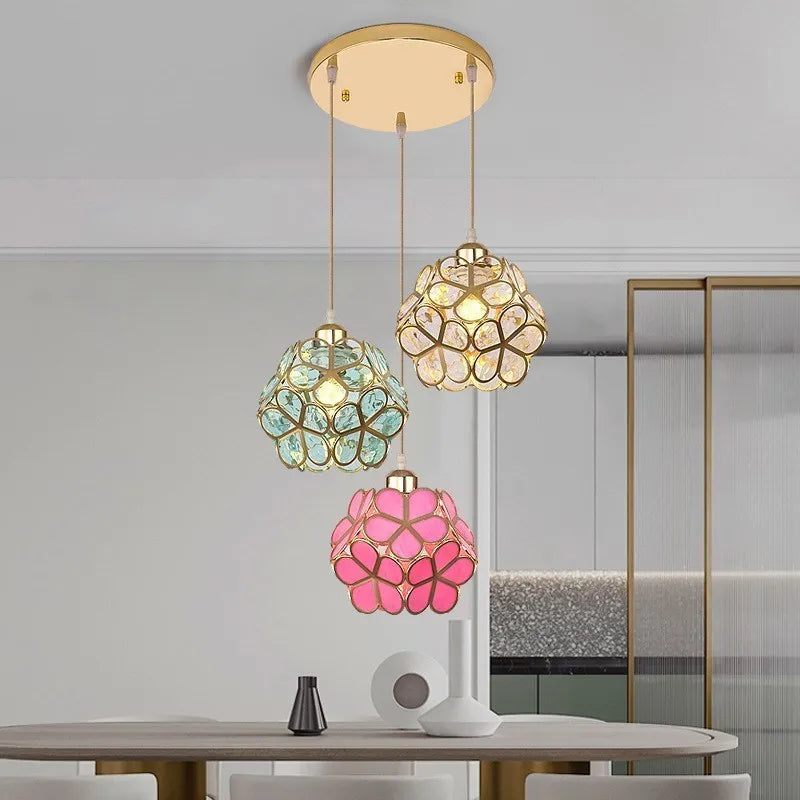 Lampes de plafond à tête unique Macaron en forme de pétale de lumière LED moderne pour les luminaires de salle à manger de balcon d'entrée d'allée de couloir