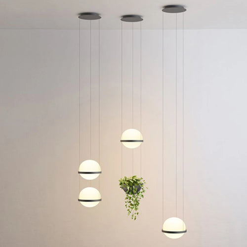 lustre moderne nordique avec pot de fleur led suspendu - vue 5 sur 18