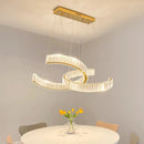 lustre en acier inoxydable cristal postmoderne