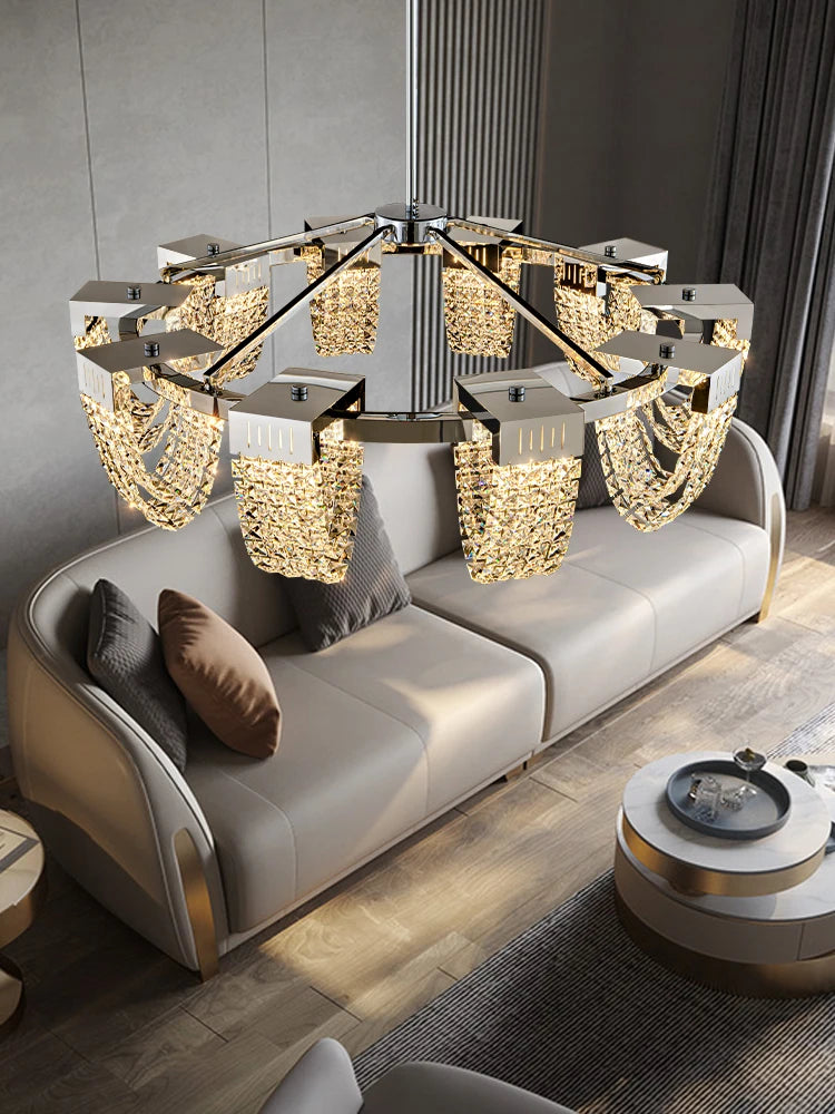 suspension en cristal de luxe pour décoration intérieure moderne - vue 5 sur 10