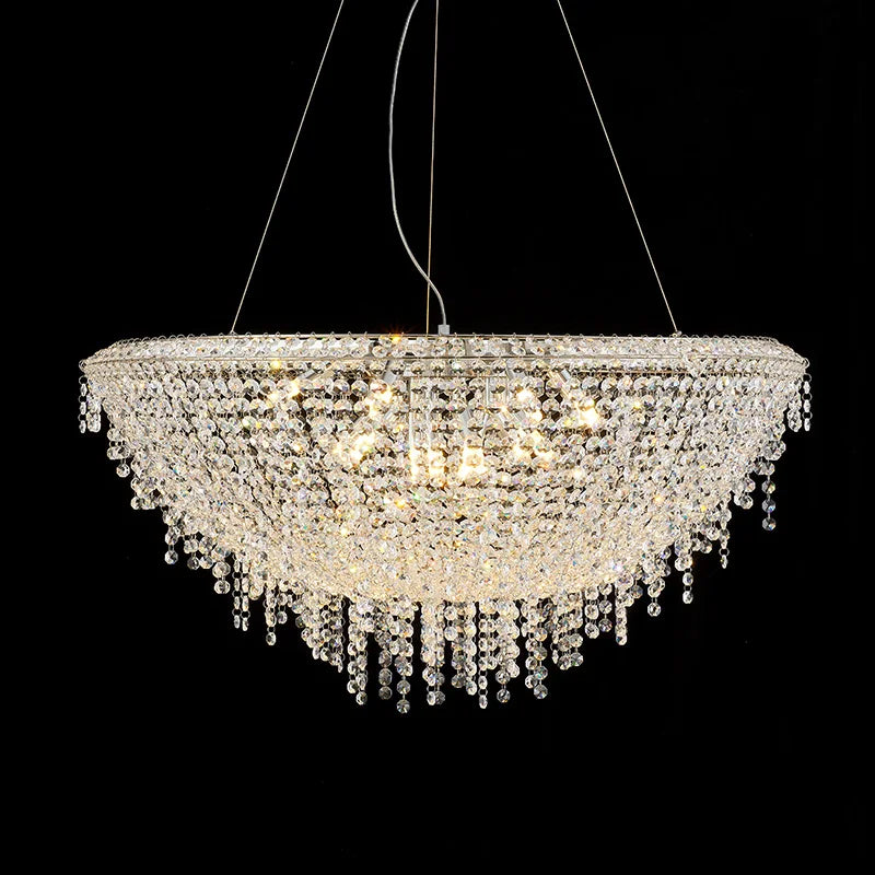 lustre led moderne de luxe en cristal pour hôtel duplex villa - vue 5 sur 11