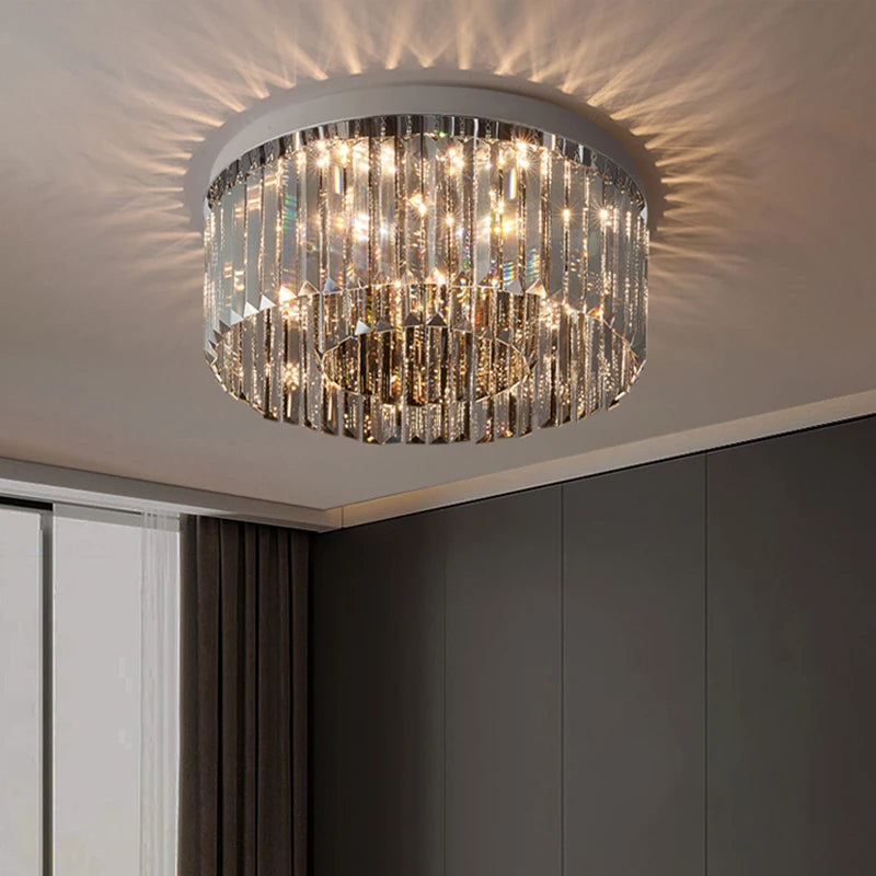 lustre en cristal led de luxe pour décoration intérieure