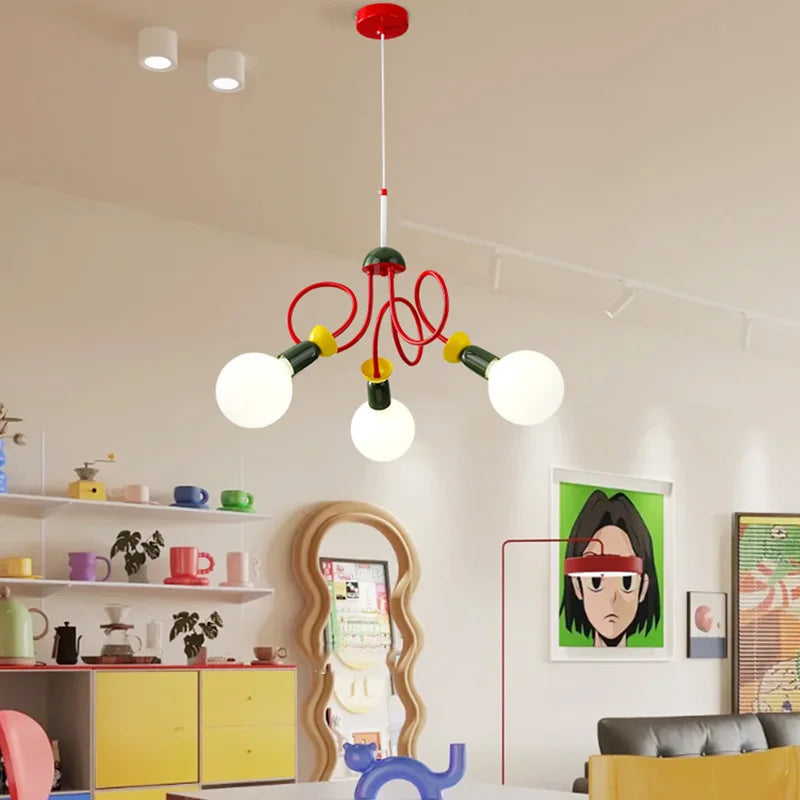 lustre design memphis coloré pour chambre enfant
