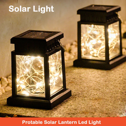 lampe solaire lanterne led étanche pour jardin et extérieur - vue 4 sur 9
