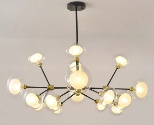 suspension nordique en résine et verre pour décoration moderne - vue 8 sur 8