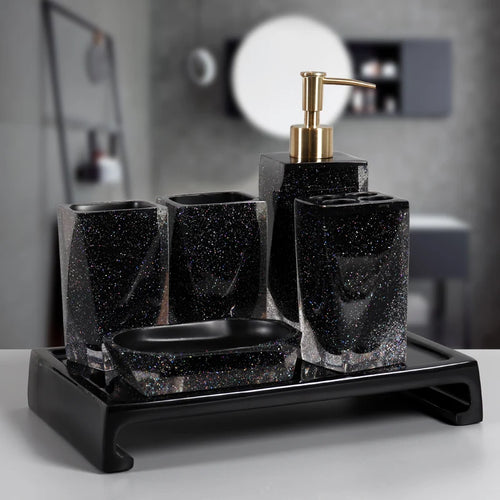 ensemble de cinq pièces pour salle de bain moderne et pratique - vue 3 sur 8
