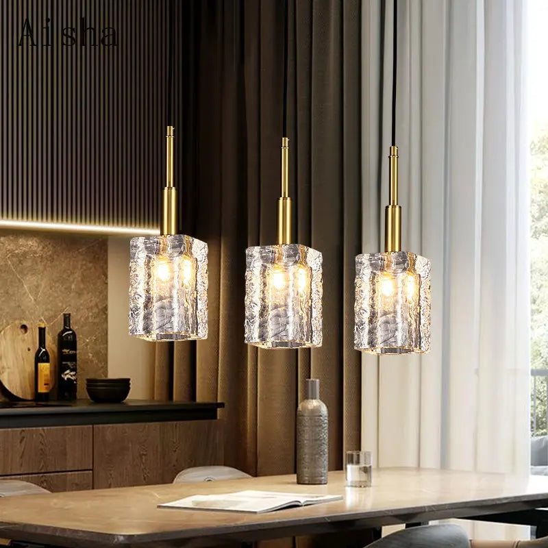 lustre en cristal doré design pour intérieur élégant et moderne - vue 5 sur 11