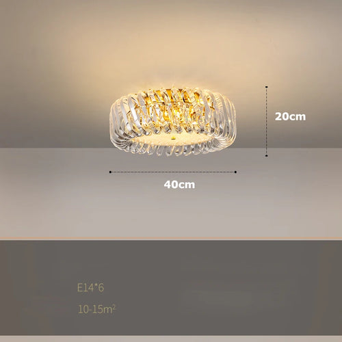 plafonnier moderne en cristal doré à led dimmable élégant et raffiné - vue 12 sur 16