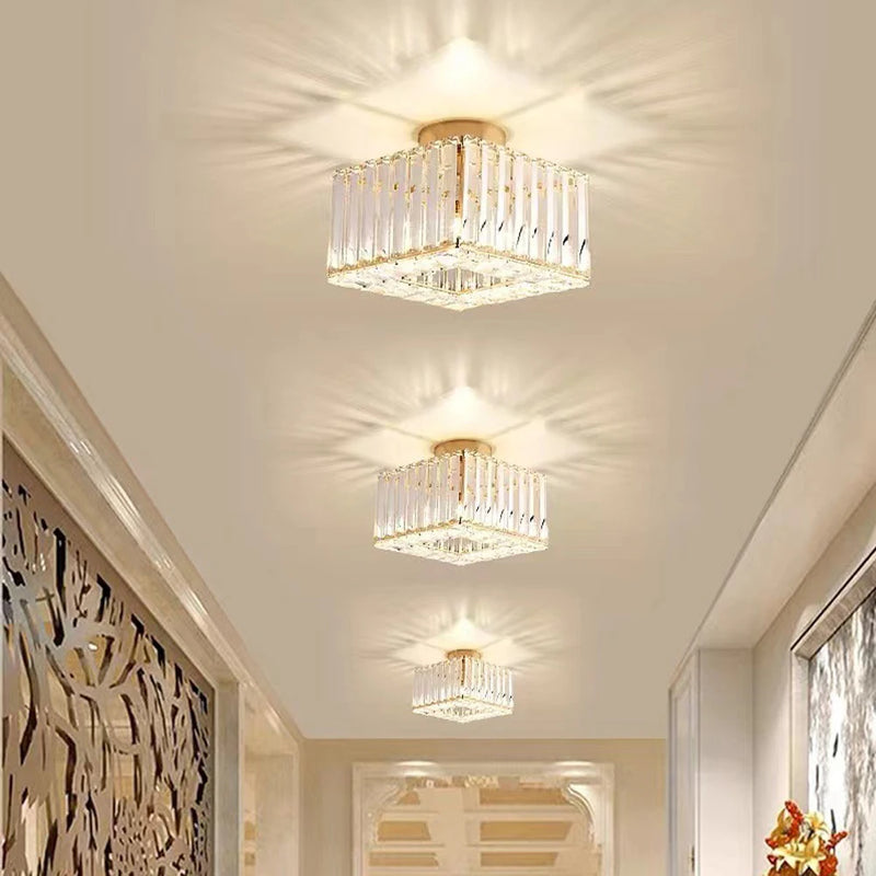 Lustre cristal led intérieur maison