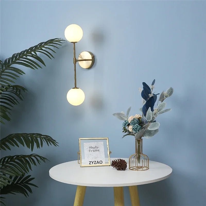 applique murale nordique en fer et verre créatif luxueux - vue 4 sur 7