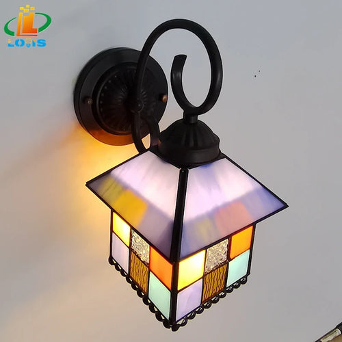 applique murale en vitrail style tiffany pour décor intérieur élégant - vue 5 sur 6