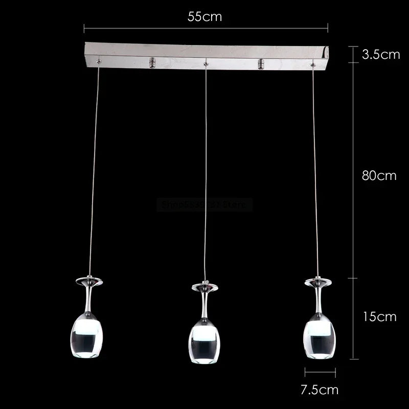 suspension modernes en verre de vin pour bar café - vue 15 sur 16