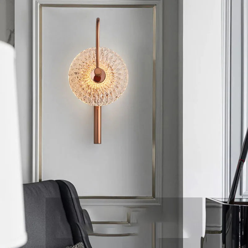 applique murale led ronde en verre pour ambiance