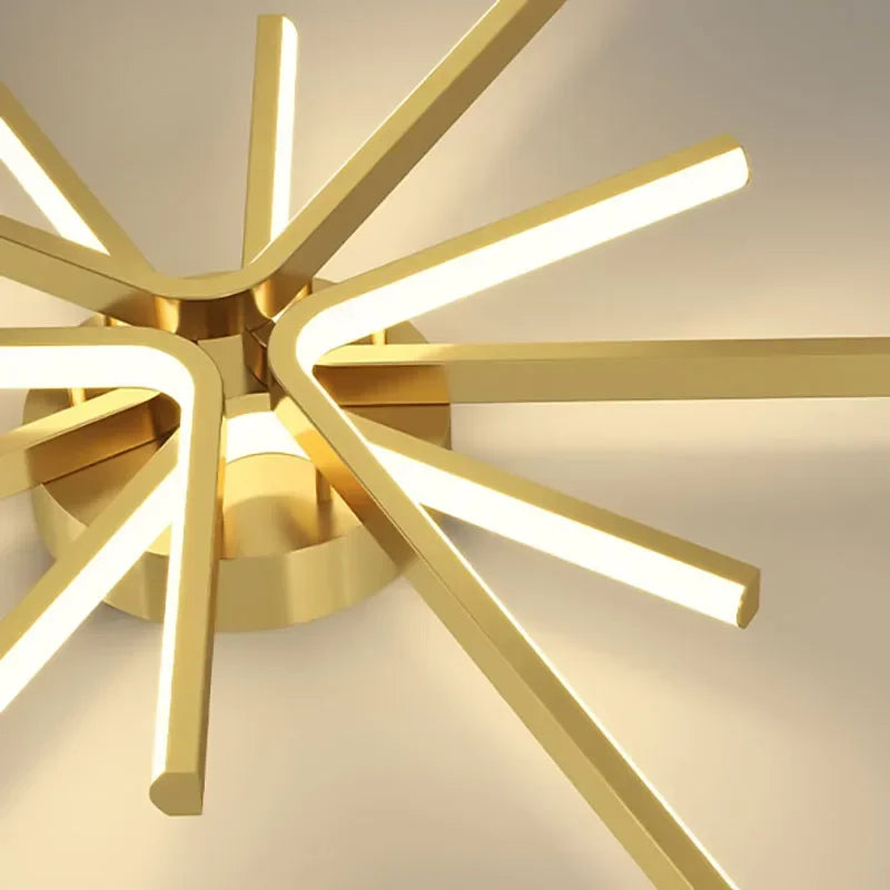 plafonnier led moderne en cuivre pour décoration artistique