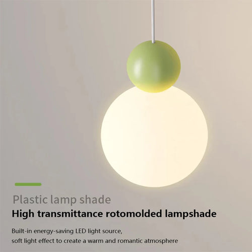 lustre nordique led suspension boule blanche lait luminaire - vue 7 sur 9