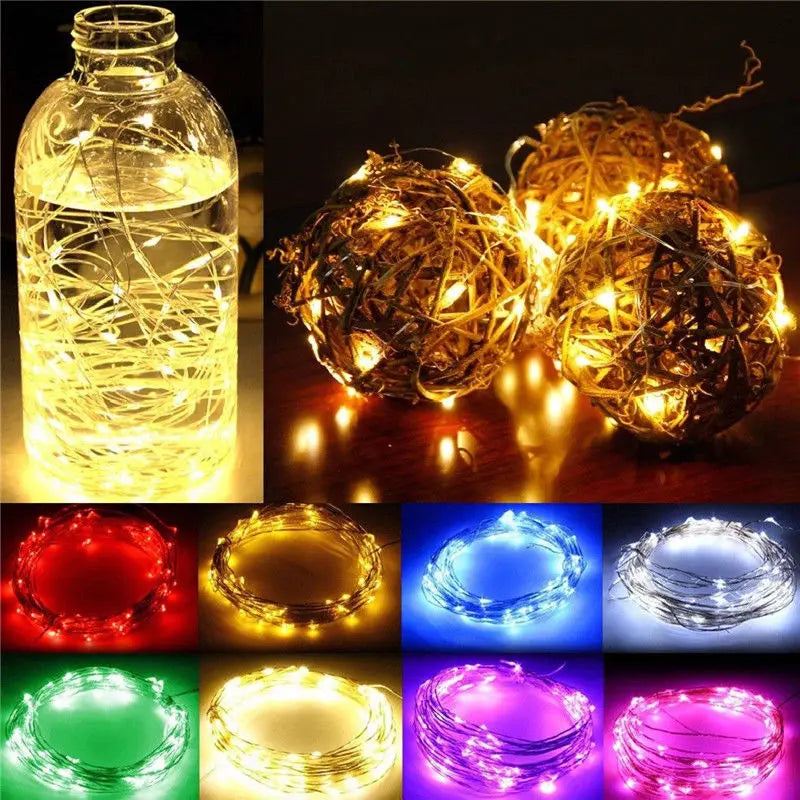 guirlande lumineuse led en fil de cuivre pour décorations de fête - vue 3 sur 14