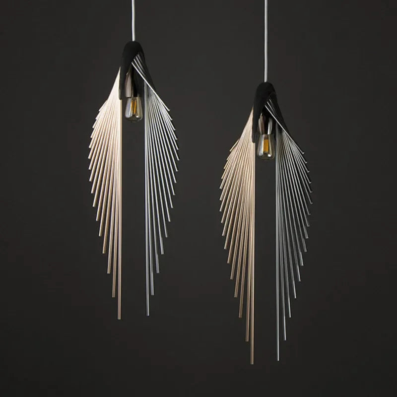suspension Rétro fer oiseau aile lumières décoration douce modèle chambre Restaurant