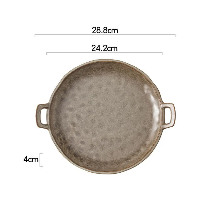 assiette ceramique vintage double oreille motif marteau cuisine