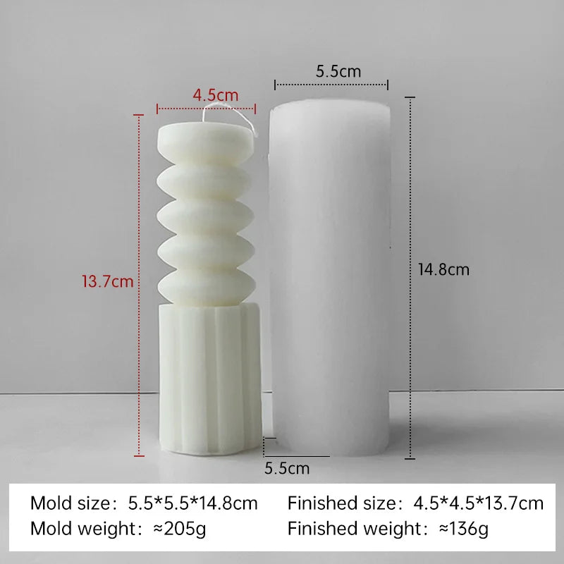 moule en silicone pour bougies aromatiques cylindriques fait main - vue 10 sur 20