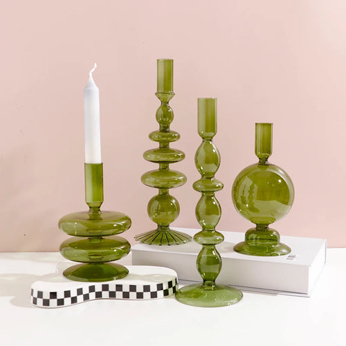 bougeoir en verre européen pour décoration et mariage - vue 3 sur 30